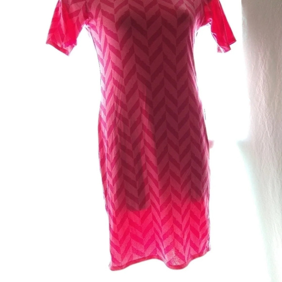 Lula Roe Pink Chevron Dress EUC 💗 - Picture 3 of 7